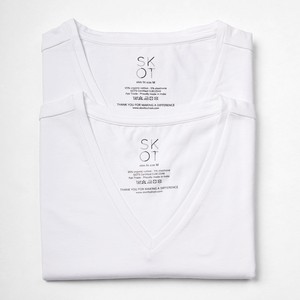 T-shirt Wit V-Hals Heren | 2-pack | Slim Fit from SKOT