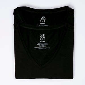 T-shirt Zwart V-Hals Heren | 2-pack | Slim Fit from SKOT