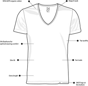 Onder T-shirt Onzichtbaar Diepe V-Hals Heren | 2-pack from SKOT
