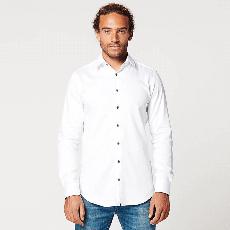 Overhemd - Slim Fit - Circular White Contrast via SKOT