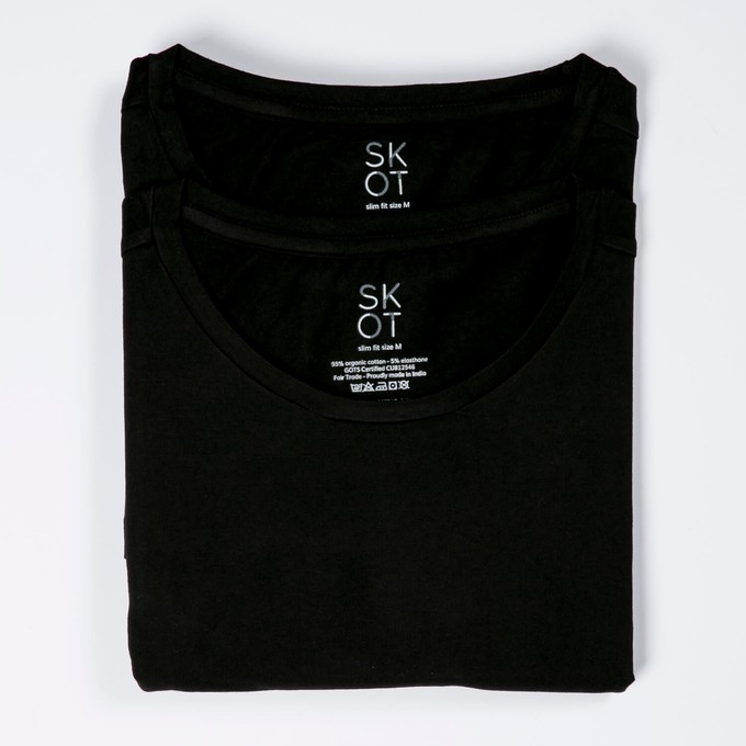 T-shirt Zwart Ronde Hals Heren | 2-pack | Slim Fit from SKOT