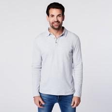 Longsleeve Polo Lange Mouw - Grijs Melange via SKOT
