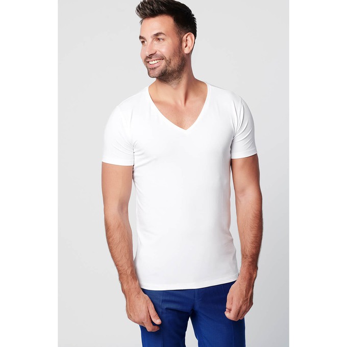 T-shirt - Diepe V-hals 2-pack - Wit from SKOT