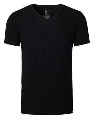 T-shirt - Normale V-hals 2-pack - Zwart from SKOT
