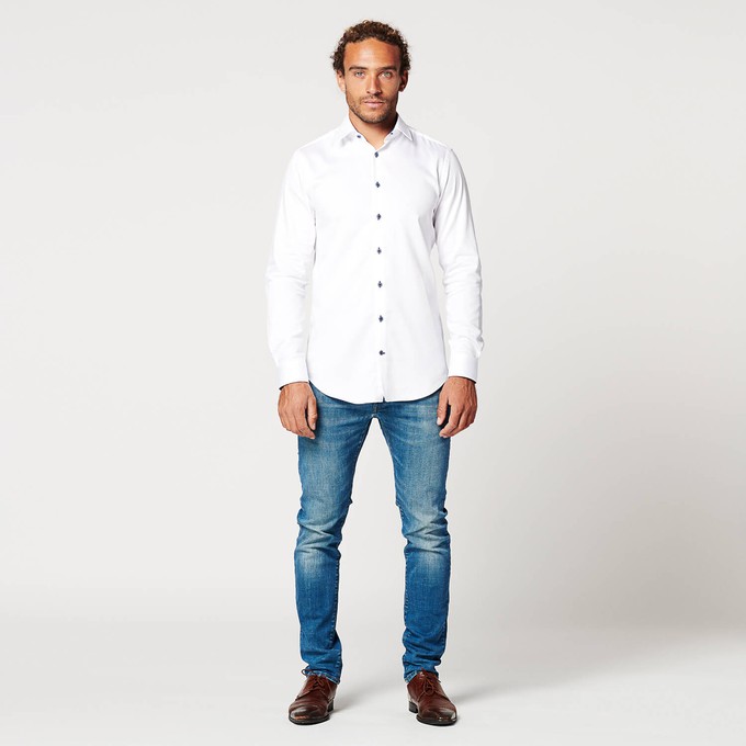 Overhemd - Slim Fit - Circular White Contrast from SKOT