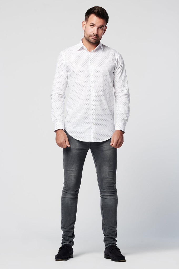 Overhemd - Slim Fit - Spotted White (laatste voorraad) from SKOT