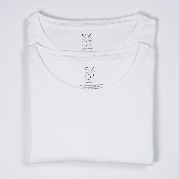 T-shirt Wit Ronde Hals Heren | 2-pack | Slim Fit from SKOT