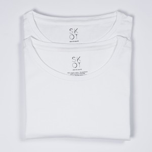 T-shirt Wit Ronde Hals Heren | 2-pack | Slim Fit from SKOT