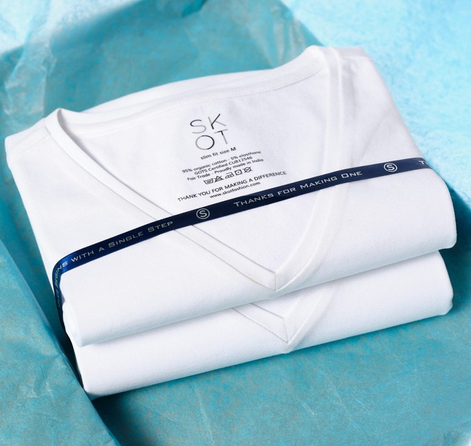 T-shirt Wit V-Hals Heren | 2-pack | Slim Fit from SKOT