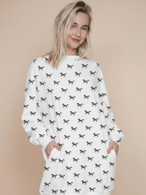 Black Horses Sweater Dress Dames from SNURK