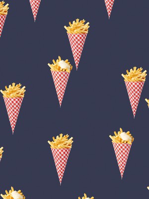 Fries Navy Cropped T-shirt and Shorts set Women from SNURK