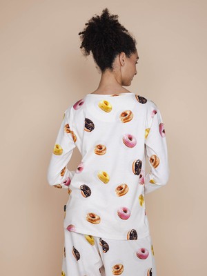Donuts Long Sleeve T-shirt en Wijde broek set Dames from SNURK