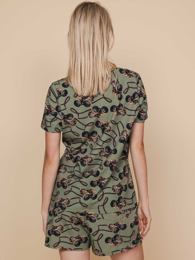 Binoculars V-neck T-shirt en Shorts set Dames from SNURK