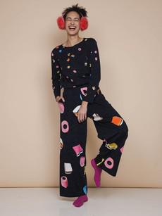 Drop It Long Sleeve T-shirt en Wijde broek set Dames via SNURK