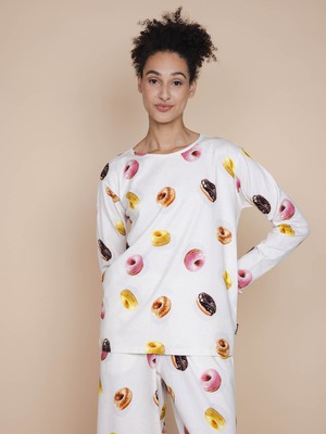 Donuts Long Sleeve T-shirt en Wijde broek set Dames from SNURK