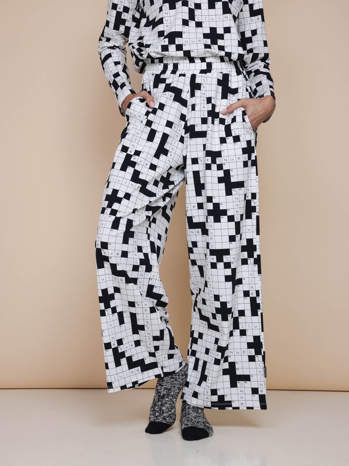 Crossword Cropped T-Shirt en Wijde broek set Dames from SNURK