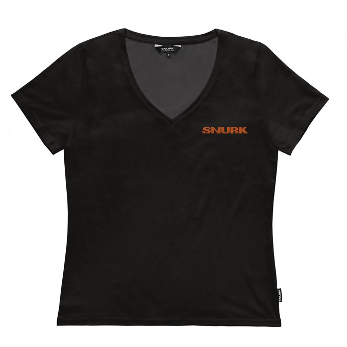 Black V-neck T-shirt Dames from SNURK