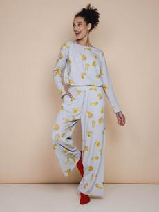 Chips Long Sleeve T-shirt en Wijde broek set Dames via SNURK