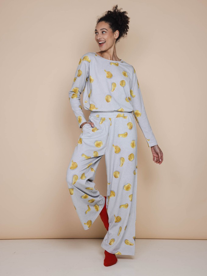 Chips Long Sleeve T-shirt en Wijde broek set Dames from SNURK