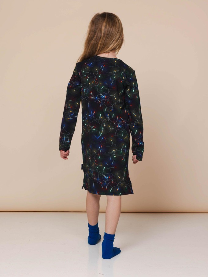 Xmas Lights Long Sleeve Dress Kids from SNURK