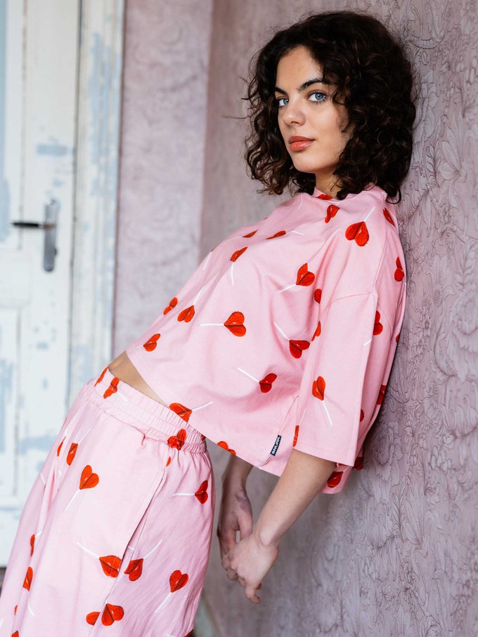 Lollipop Love Cropped T-Shirt en Wijde broek set Dames from SNURK