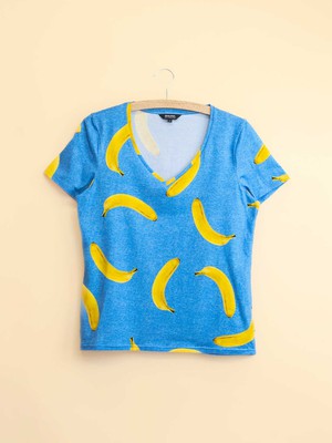Banana Blue V-neck T-shirt en Shorts set Dames from SNURK