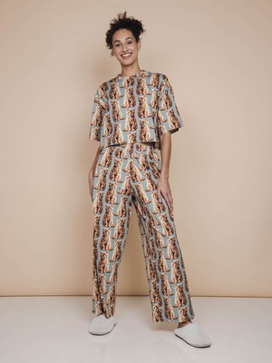 Bowie Cropped T-shirt en Wijde broek set Dames from SNURK