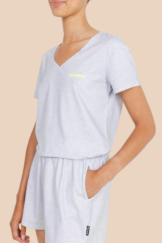 Grey V-neck T-shirt Dames from SNURK