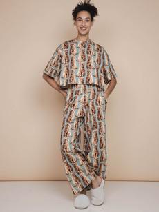 Bowie Cropped T-shirt en Wijde broek set Dames via SNURK