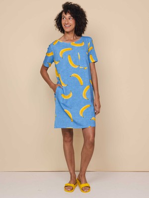 Banana Blue T-shirt Dress Dames from SNURK