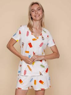 Popsicles V-neck T-shirt en Shorts set Dames via SNURK