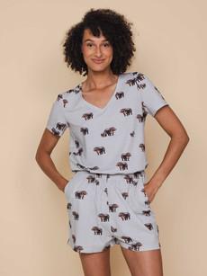 Hippos V-neck T-shirt en Shorts set Dames via SNURK