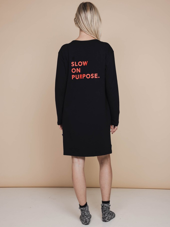Slow Black Long Sleeve Dress Dames from SNURK