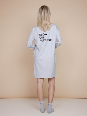 Slow Grey Long Sleeve Dress Dames from SNURK