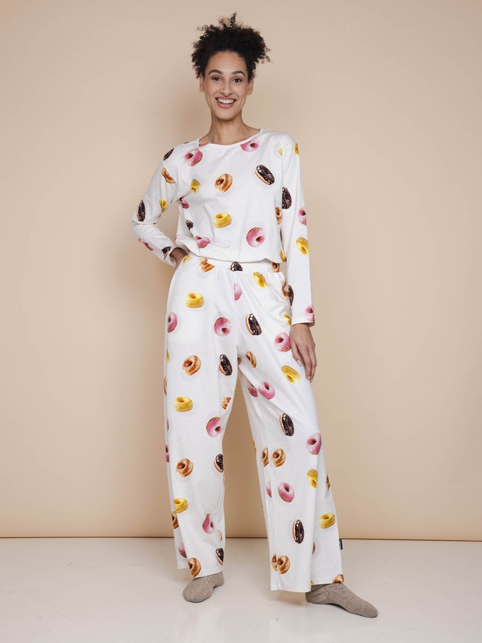 Donuts Long Sleeve T-shirt en Wijde broek set Dames from SNURK