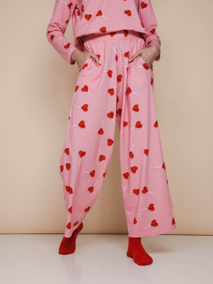 Lollipop Love Long Sleeve T-shirt en Wijde broek set Dames from SNURK