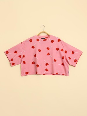 Lollipop Love Cropped T-shirt Dames from SNURK