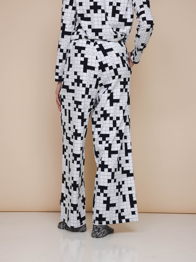 Crossword Cropped T-Shirt en Wijde broek set Dames from SNURK