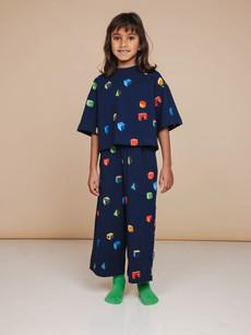 Building Blocks Cropped T-shirt en Wijde broek set Kids via SNURK
