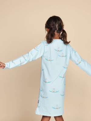 Indische Waterlelies Long Sleeve Dress Kids from SNURK