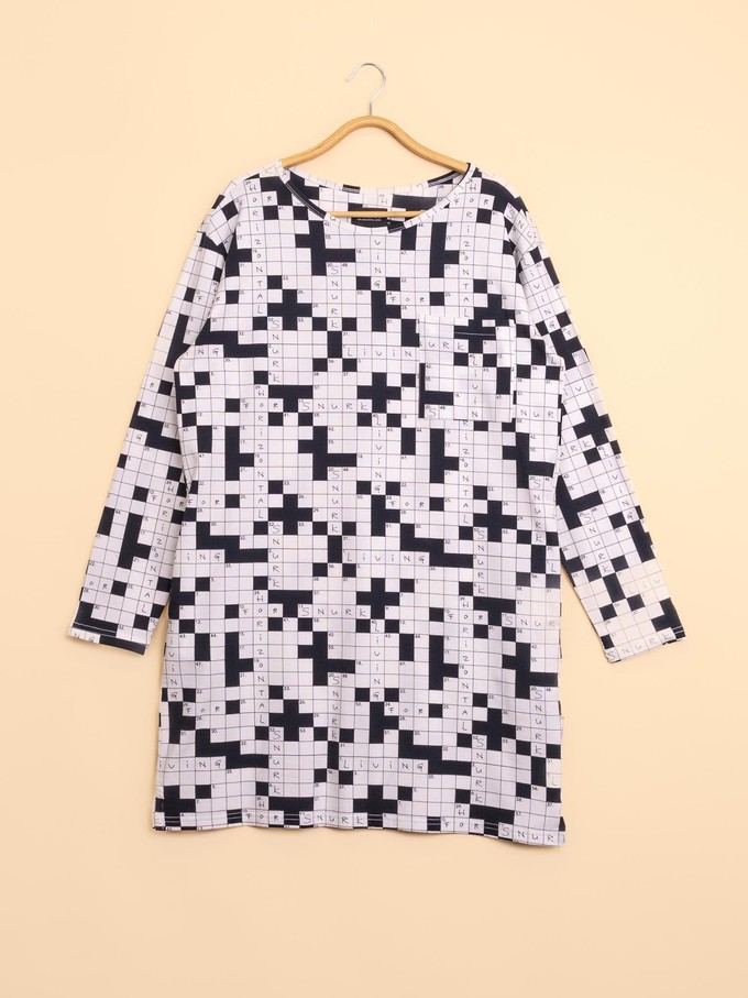 Crossword Long Sleeve Dress Dames from SNURK