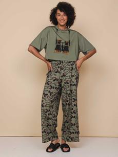 Binoculars Cropped T-shirt en Wijde broek set Dames via SNURK