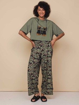 Binoculars Cropped T-shirt en Wijde broek set Dames from SNURK