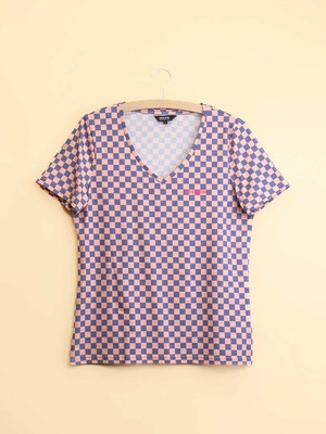 Check V-neck T-shirt en Shorts set Dames from SNURK