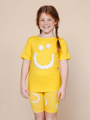 Smiles Yellow T-shirt en Bikershort set Kinderen from SNURK