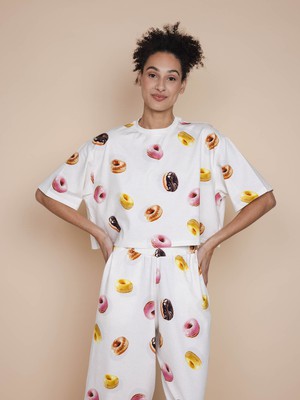 Donuts Cropped T-Shirt en Wijde broek set Dames from SNURK