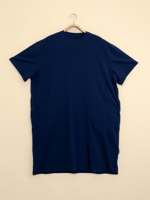 Slow Navy Relaxed Tee Dress Dames from SNURK