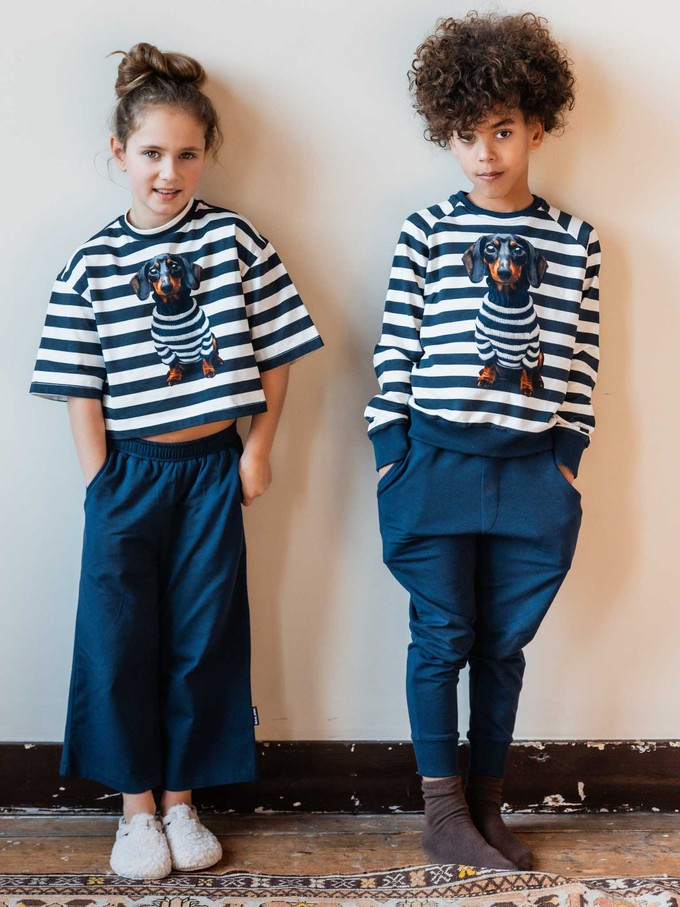 Navy Wijde broek Kids from SNURK