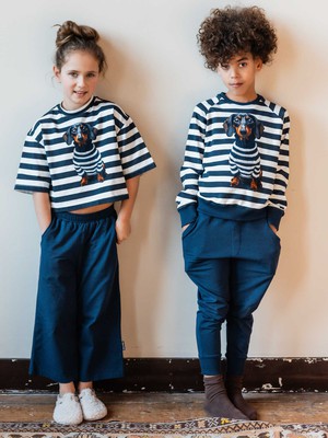 Navy Wijde broek Kids from SNURK