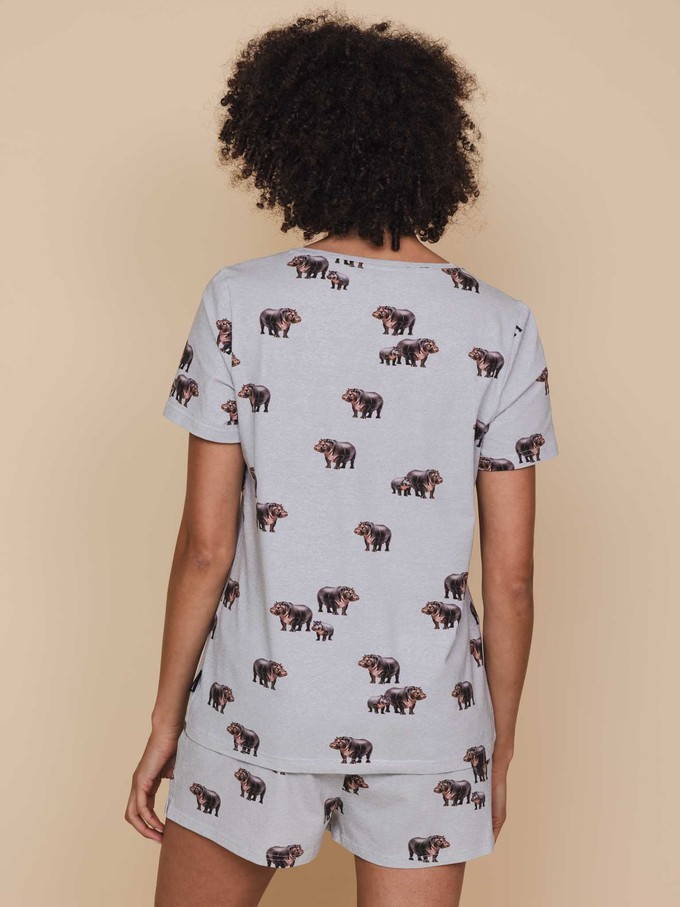 Hippos V-neck T-shirt en Shorts set Dames from SNURK